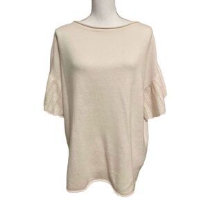 Saks Fifth Avenue 100% Cashmere Blouse in Ivory Size M